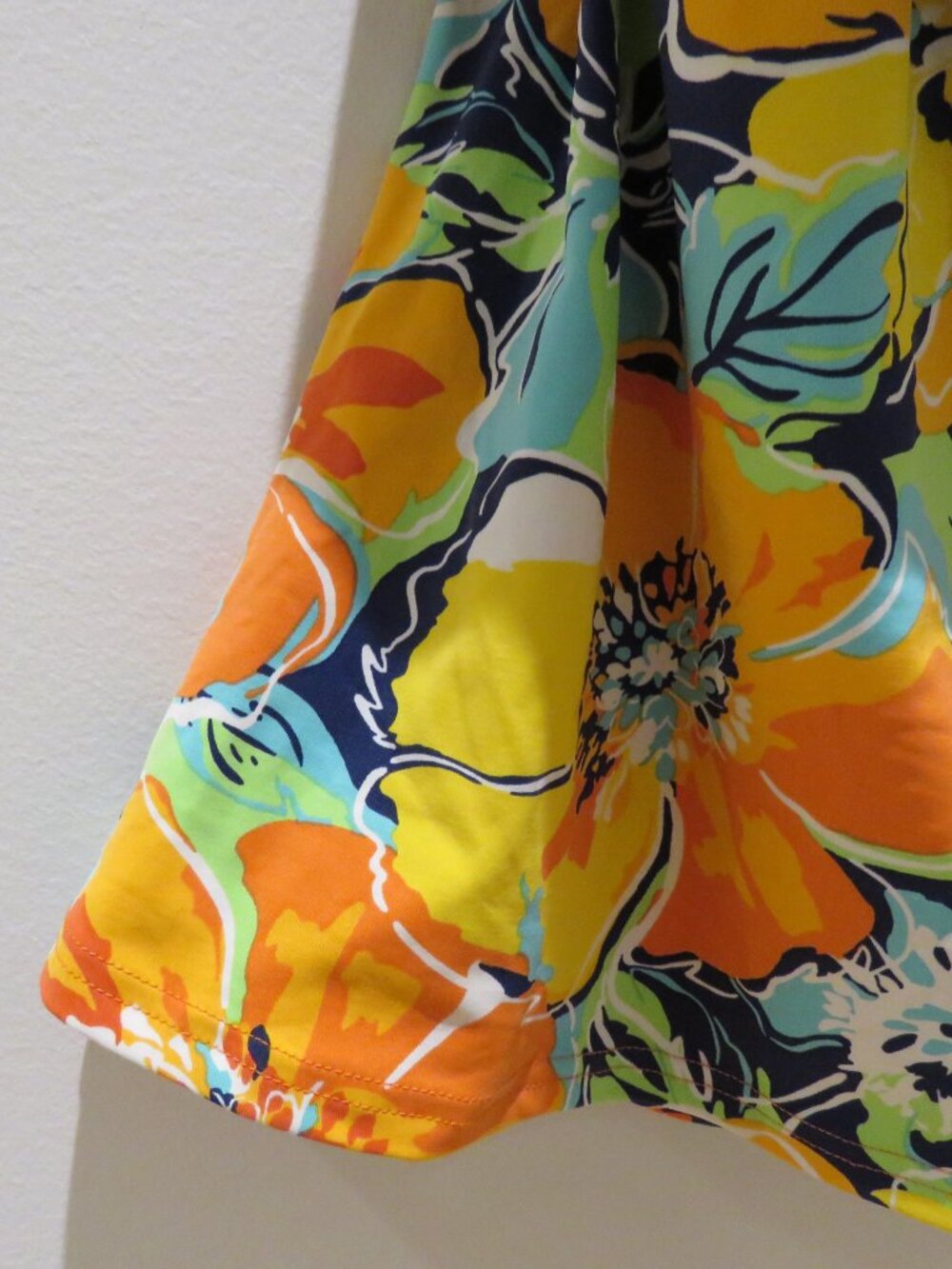 LAND'S END Tropical Floral Orange Blue Tankini Swim Top Size 8 Vacation Summer - Picture 5 of 10